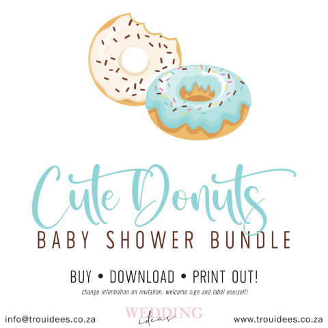 Cute Donuts (Boy) Baby Shower Stationery